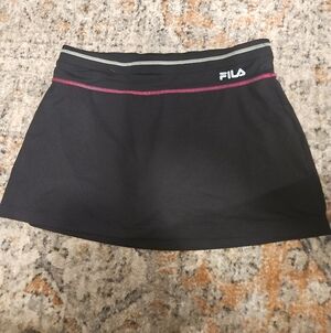 Fila Black Athletic Skort with Pink Trim and White Logo